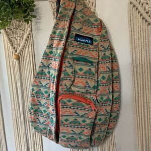 KAVU‎ Rope Sling Crossbody Bag Aztec Tribal Western Canvas One Of A Kind Edition